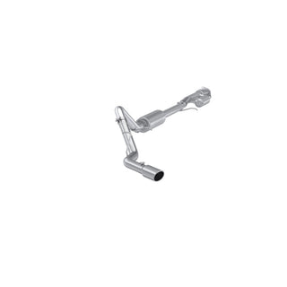 MBRP catback exhaust system for 2019-2024 Chevy Silverado/Sierra 1500 2.7L with single side 4-inch tip, made of aluminum steel.