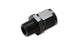 Vibrant 8AN to 3/8 inch NPT female swivel straight adapter fitting showing metal construction and threaded connection