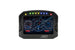 AEM CD-5LG carbon digital dash display gauge with internal 10Hz GPS and antenna, showing detailed digital readouts.