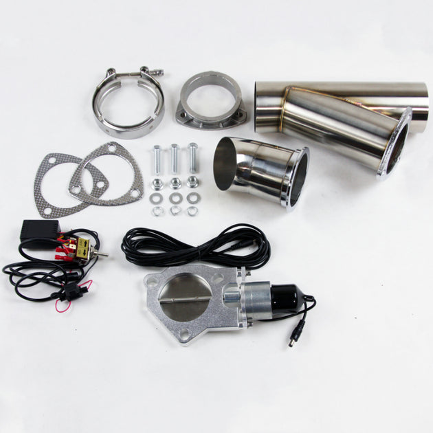 Granatelli 4.0-inch stainless steel electronic exhaust cutout showing polished metal construction and control mechanism