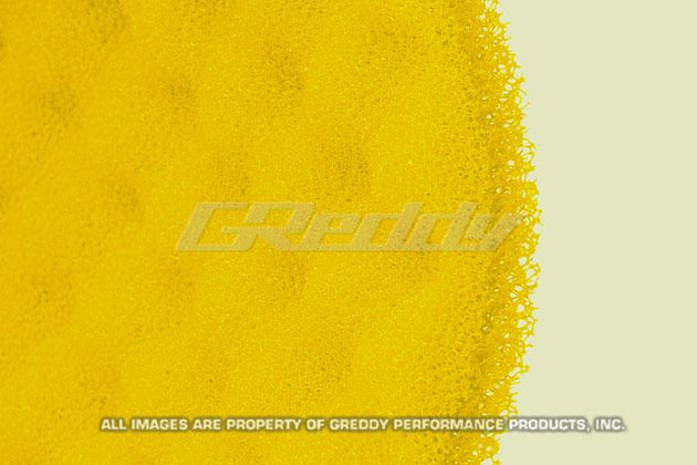 GReddy Airnx AY-MB yellow replacement air filter element for drop-in air filters, showing the yellow filter material and branding.