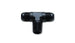 Vibrant aluminum -8AN to 3/8 inch NPT flare to pipe tee fitting for automotive and industrial fluid connections.