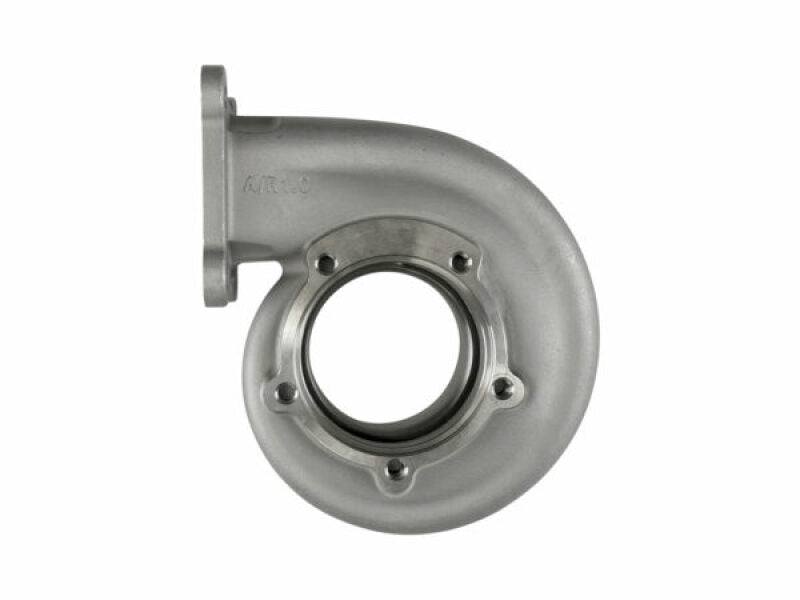 Turbosmart B Frame T4 Divided 1.00AR 66mm turbine housing showing the metal construction and divided inlet for turbocharger installation.