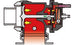 HKS Racing SQV universal blow off valve with metallic body and hoses, designed for turbocharged vehicles.