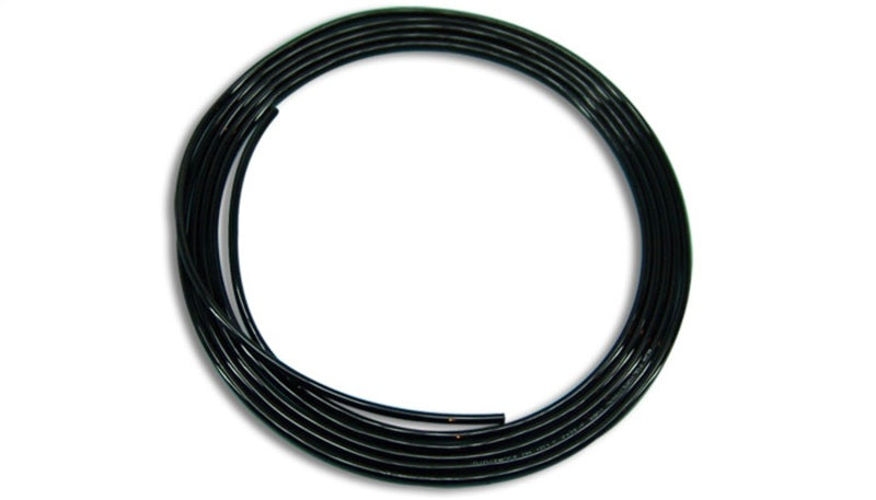 Black Vibrant 1/4 inch (6mm) OD polyethylene tubing, 10-foot length, flexible hose for irrigation and fluid transfer.