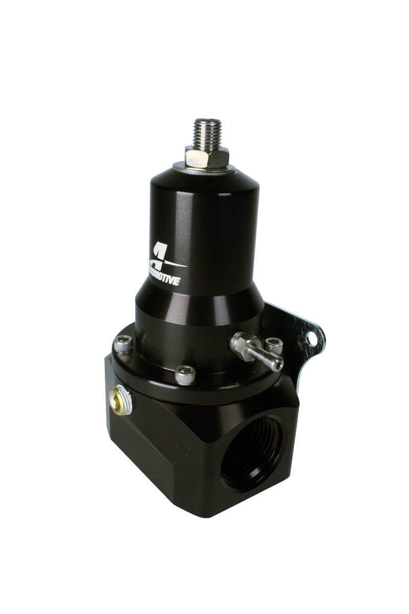 Aeromotive adjustable fuel pressure regulator with .500 valve, 30-120 PSI, two AN-12 inlets and one AN-12 return port.