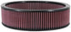 K&N Engineering 14-inch round drop-in air filter with 12-inch inner diameter and 4-inch height, designed for improved airflow.