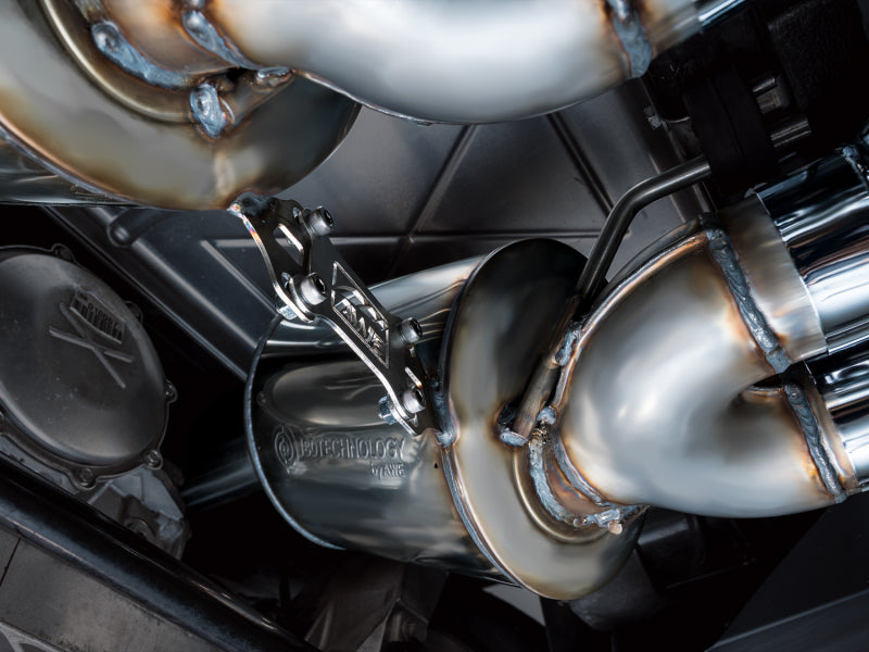 AWE Tuning axle-back exhaust for 2005-2007 C6 Chevrolet Corvette 6.0L with chrome silver tips, showcasing sleek exhaust tips and piping.
