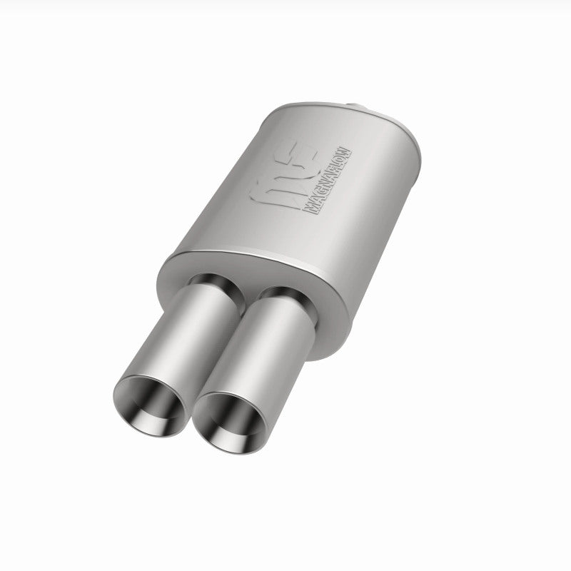 MagnaFlow muffler with tip, stainless steel, 14x5x8 inches, 2.25/3 inlet outlet, automotive exhaust component