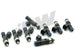 DeatschWerks LS2 / 5.7L & 6.1L HEMI 95lb fuel injector set for V8 engines, showing eight high-performance injectors.
