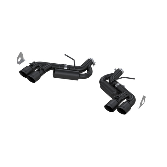 MBRP catback exhaust system for 2016-2019 Chevy Camaro V8 6.2L with dual black race tips and 3-inch diameter pipes.