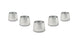 Vibrant -4AN PTFE hose olive inserts, 5-pack, shown with fittings for secure, high-performance fuel and oil connections.