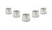Vibrant -10AN PTFE hose olive inserts, 5-pack, metal fittings for fuel and fluid lines, shown in a close-up image.