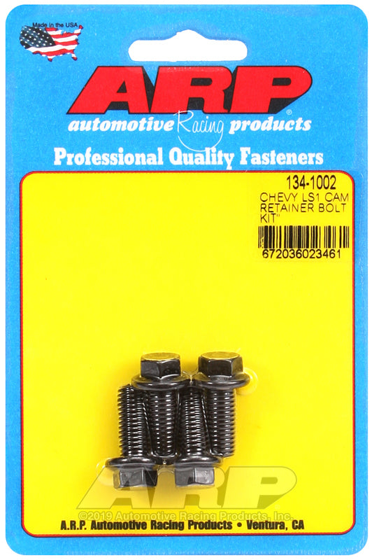 ARP LS1 Chevy cam retainer bolt kit with hardware, designed for engine rebuilds and performance applications.
