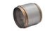 Vibrant SS Race Muffler with 5-inch inlet and outlet, 5-inch long, showcasing polished stainless steel construction.