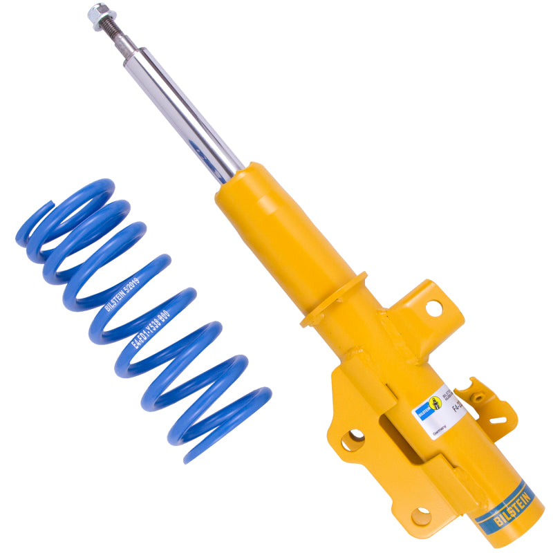 Bilstein B14 PSS coilover suspension kit installed on a 2016-2020 Chevrolet Camaro, showcasing adjustable coilover shocks and suspension components.