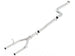 Borla 2016 Chevy Camaro 2.0L Turbo mid-pipe connecting pipes, 3-inch to 2.25-inch diameter exhaust pipe.