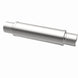 MagnaFlow MagnaFlow Mag SS 4X4X14 3 muffler showing the chrome finish and inlet and outlet pipes on a car exhaust system