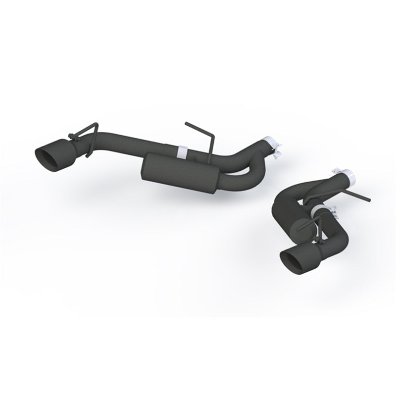 MBRP black coated Chevrolet Camaro 2.5-inch axle back exhaust system with dual wall tips, fits 2016-2019 models, sporty design
