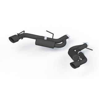 MBRP black coated Chevrolet Camaro 2.5-inch axle back exhaust system with 4-inch dual wall tips, designed for 2016-2019 models.