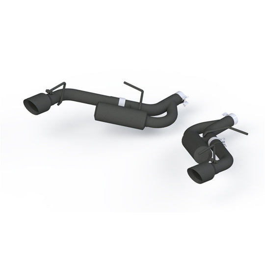 MBRP black coated Chevrolet Camaro 2.5-inch axle back exhaust system with dual wall tips, fits 2016-2019 models, sporty design