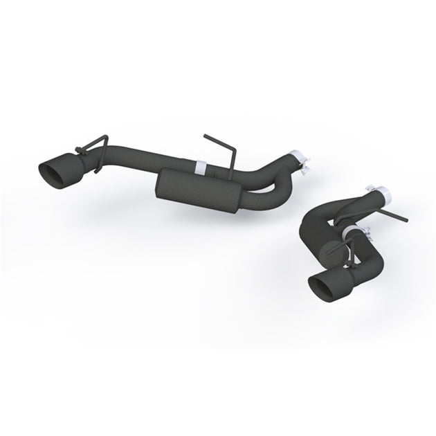 MBRP black coated Chevrolet Camaro 2.5-inch axle back exhaust system with dual wall tips, fits 2016-2019 models, sporty design