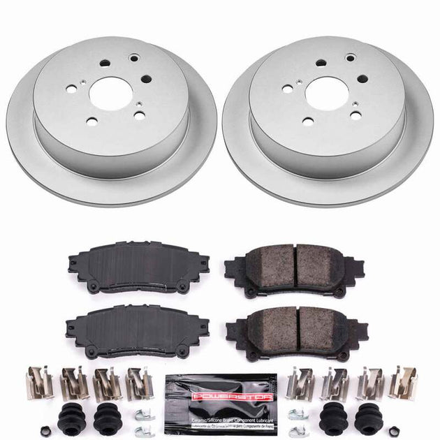 PowerStop rear Z23 coated brake kit for Lexus RX350 2010-2015, performance brake system with brake pads and rotors.