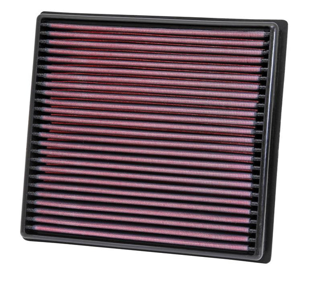K&N 12 Isuzu D-Max 2.5L L4 DSL replacement air filter for drop-in engine air filtration, showing the black filter element.