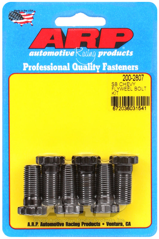 ARP 1987+ Chevrolet small block rear seal flywheel bolt kit with 6 hardware pieces for engine assembly.