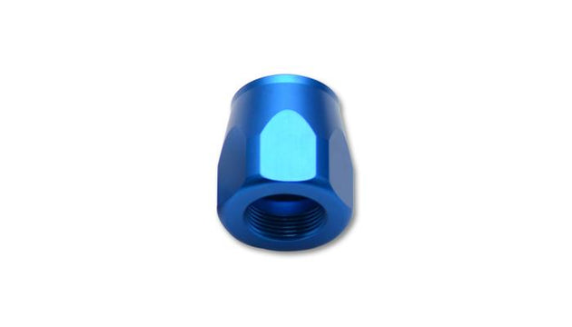 Vibrant blue -12AN hose end socket fitting for high-performance automotive and fluid transfer applications.
