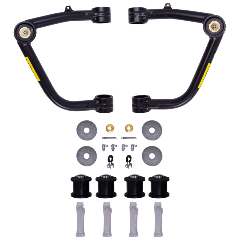 Bilstein Chevrolet Silverado 1500 front upper control arm kit showing control arms and bushings in black metal