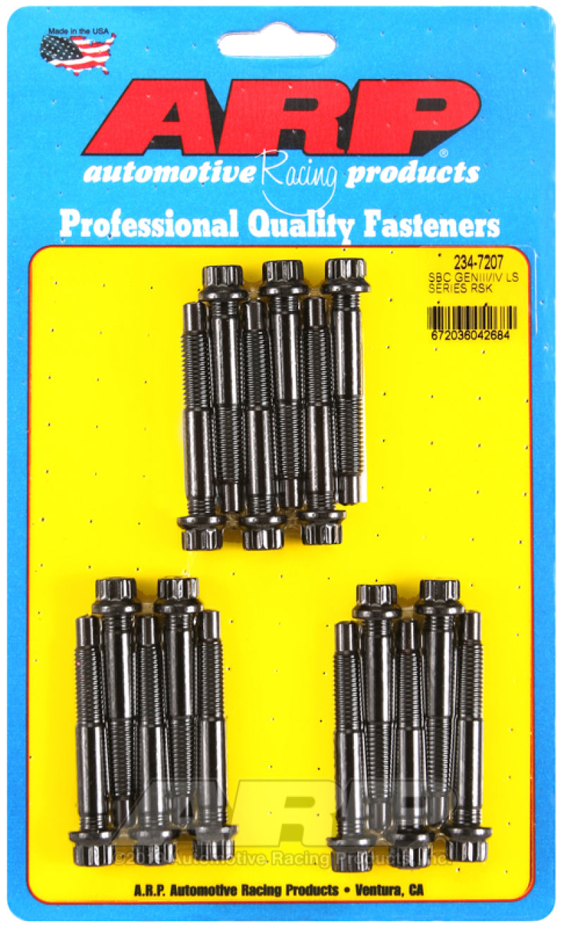 ARP SB Chevy GENIII/IV LS Series rocker arm stud kit, engine hardware for Chevrolet LS engines, includes studs and hardware.