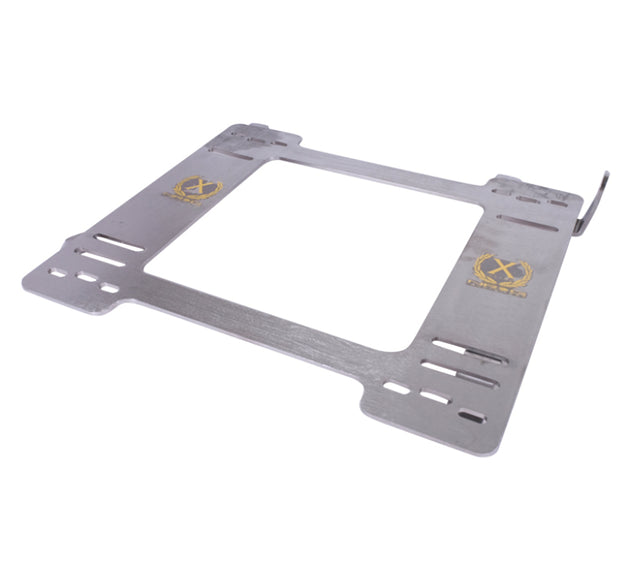 Pair of NRG seat brackets for 92-99 BMW E36 coupe, sturdy metal frames designed for secure seat mounting.