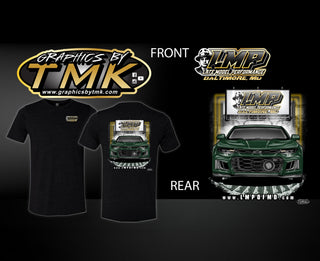 Black 2026 LMP Gangster T-shirt with graphic print, casual fit, made by LMP, displayed on a plain background