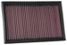 K&N Engineering drop-in air filter for 2017+ Audi A3 1.5L L4 engine, shown installed in the engine bay.