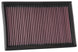 K&N Engineering drop-in air filter for 2017+ Audi A3 1.5L L4 engine, shown installed in the engine bay.