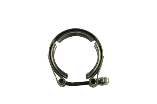 Turbosmart WG40 inlet and WG45 outlet V-band clamps for wastegate accessories, shown in a close-up view.