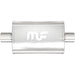MagnaFlow Mag SS muffler with 14x4x9 inch dimensions and 2.5-inch inlet and outlet pipes, shown in the image.