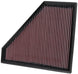 K&N Engineering replacement panel air filter for 2013-2014 Cadillac ATS, drop-in design, measuring 12.313" L x 10.313" W x 1.188" H