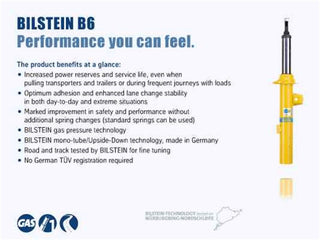 Bilstein B6 HD Series Monaco Knight 46mm monotube shock absorber for front suspension, durable and high-performance automotive shock.