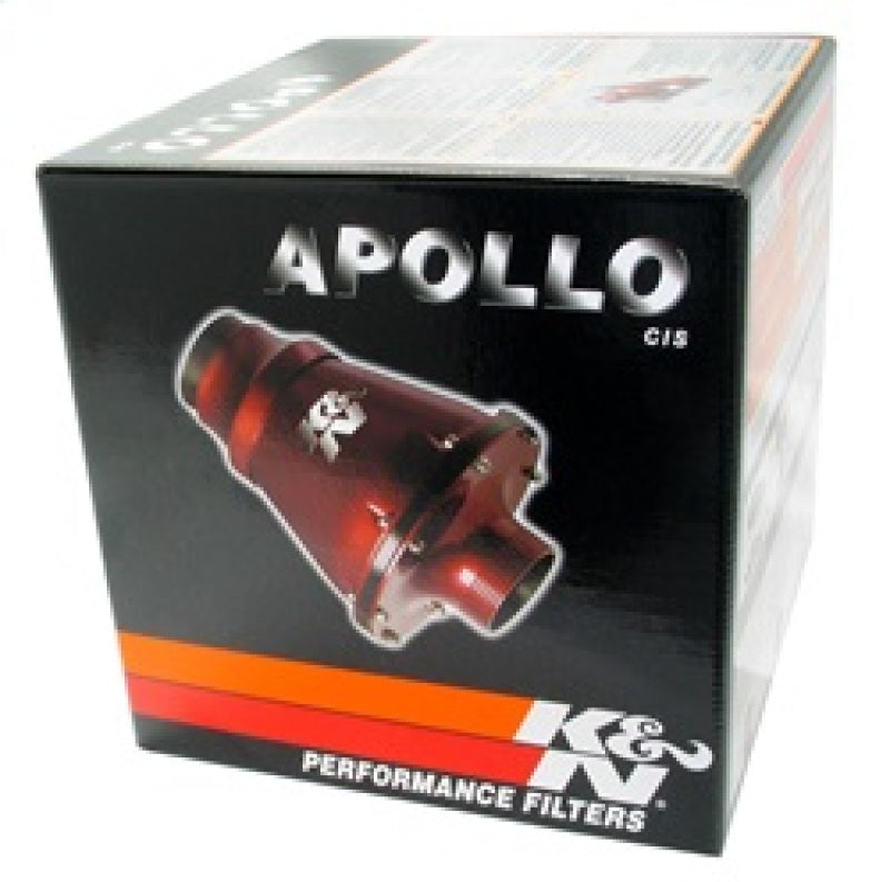K&N Engineering Apollo Black 70mm OD cold air intake with flange and PP material, designed for improved engine airflow.