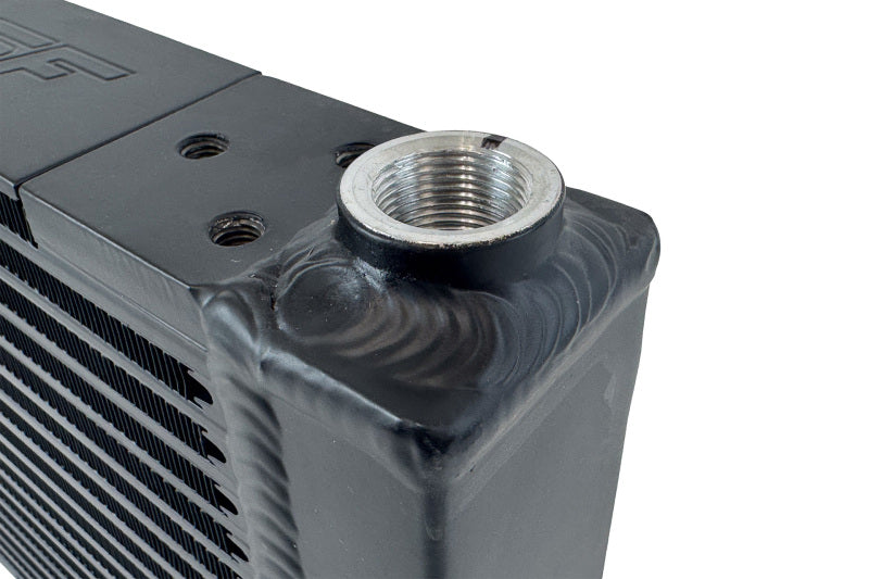 CSF universal large single-pass oil cooler with M22x1.5 fittings, 12-inch length, 9.33-inch height, and 2.16-inch width.