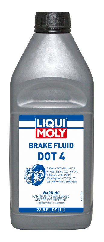 LIQUI MOLY 1L Brake Fluid DOT 4 container, automotive brake fluid for vehicle braking systems.
