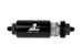 Aeromotive in-line fuel filter with AN-06 male fitting and 100 micron stainless steel element for automotive fuel filtration.