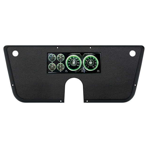 AutoMeter InVision digital dash system for Chevrolet trucks, showing performance monitor display with gauges and digital readouts.
