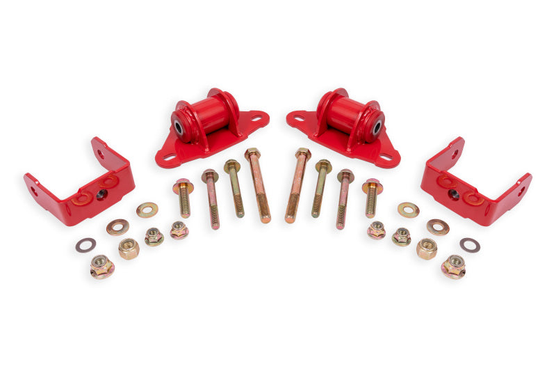 Red BMR Suspension polyurethane differential bushing for Chevrolet Corvette 2014-2019 transmission and differential mounting.