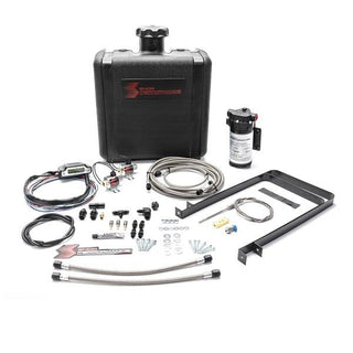 Snow Performance Stage 3 Boost Cooler water injection kit with SS braided line and 4AN fittings for water methanol systems.