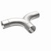 MagnaFlow stainless steel 2.50-inch smooth transition T connecting pipe with 90/90 degree bends for exhaust systems.