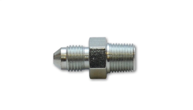 Steel Vibrant -3AN to 1/8 inch NPT straight adapter fitting with smooth threading and durable construction.