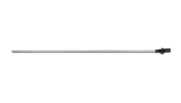 Vibrant replacement dipstick for large oil catch can, showing the metallic tool with measurement markings in the image.